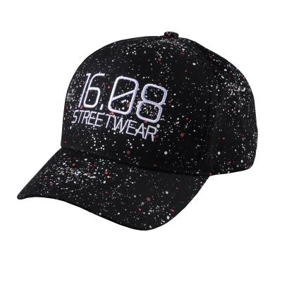 China JOINT embroidery design cheap baseball cap /paint splatter custom cool baseball cap for sale