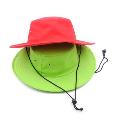 China Cheap Short Striped Sports Brim Bucket Hat / Red Cotton Bucket Hats for sale