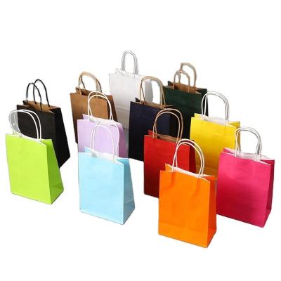 China Factory Retail Mini Small Kraft Paper Bag Recyclable Paper Bags With Handles High Quality Festival Gift Candy Shopping Bags for sale