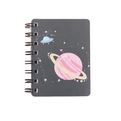 China Cute Custom 2022 High Quality Kawaii Planet Ring Binder Sketchbook Mini Spiral Ring Binder Sketchbook Mini Spiral Notebook A7 Agenda Planners and Notebooks Custom for sale