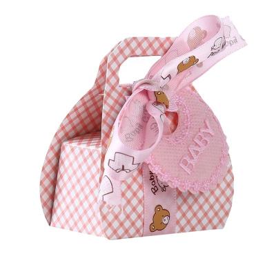 China Recyclable Paper Box Shape DIY Paper Wedding Gift Baptism Baby Shower Gift Boxes Delicate Candy Bottle Labels Supplies for sale