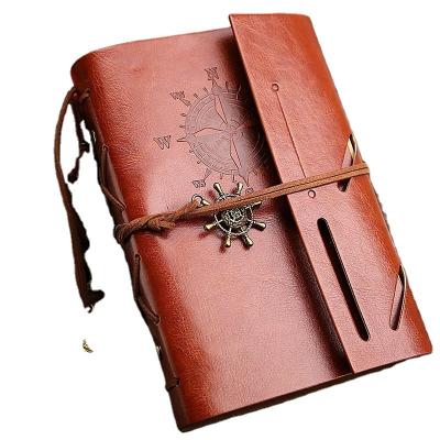 China Travel Diary Spiral Notebook Diary Notebook Vintage Pirate Pirate Anchors Replaceable PU Leather Notebook Stationery Gift Traveler Diary for sale