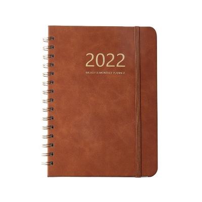 China High Quality Amazon Weekly Plan This English Version Full Program PU Notebook Elastic Band Leather Notebook 2022 for sale