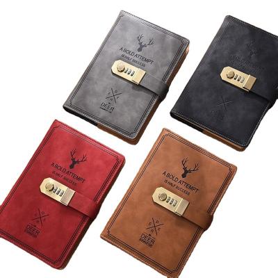 China Luxury High Quality Merry Christmas Notebook With Lock Diary Notepad Vintage Pirate Anchors A5 PU Stationery Gift Traveler With Pen 2022 for sale