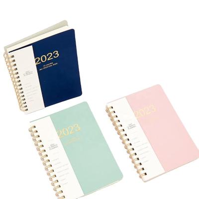 China The Habit 2023 Weekly Goals Notebook Index Sticker High Quality A5 Diary Planner Agenda Spiral Organizer Schedule Composition Notebook School for sale