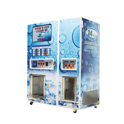 China Full SDK Automatic Pure Cube Ice Vending Machine With Automatic Ice Bagging Equipment for sale