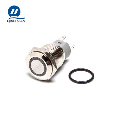 China QN16-F1 IP67 Stainless Steel Adjustable Ring Green 16mm 36V 5pin NONC Push Button Switch for sale