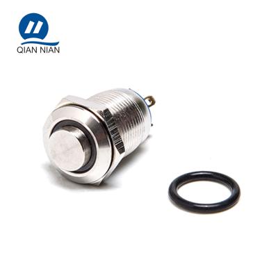 China Stainless Steel High Key Ring 12mm Led Low Voltage 220V Metal Push Button Switch for sale