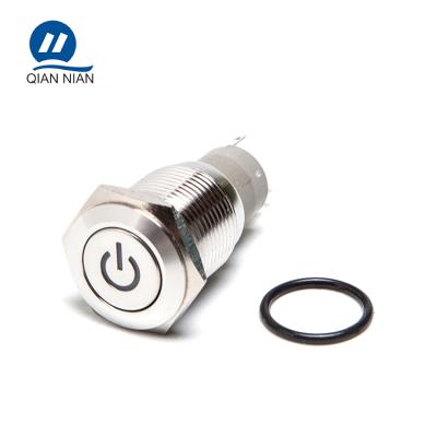 China Best Price Stainless Steel UL 16mm Port Latching Marine Power Push Button Switch for sale