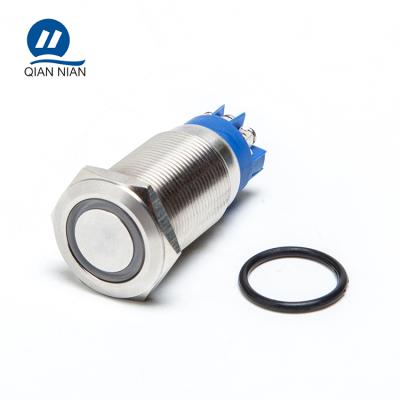 China Stainless Steel 19mm 6 Pin Screw Terminal Momentary Push Button Switch for sale