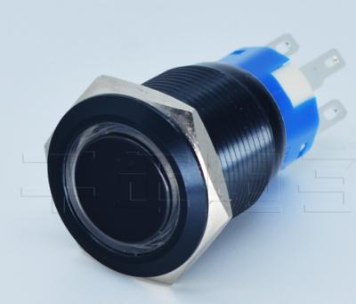 China 19mm On Locking Push Button Trigger Plastic Blue Locking Switch QN19-C for sale