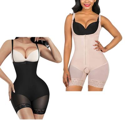 China Antibacterial High Compression Womens Full Body Faja Shorts Zipper Shapewear Jumpsuit Shaper for sale