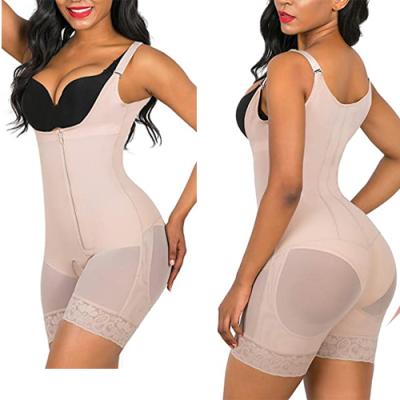 China Full Body Shapewear Faja Antibacterial Compression Bodysuit Shaper With Zipper for sale