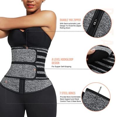 China Antibacterial Compression Belly Top Slimming 2 Layers Neoprene Waist Trainer Women's Training Belt For Women for sale