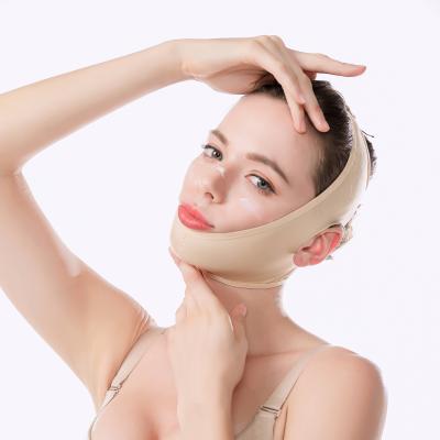 China Shaped Elastic Facial Massage Slimming Elastic Shaper Chin Lift Up Face Lifting Strap Bandage Mask V Line Belt for sale