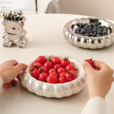 China Table Light Luxury Style Light Luxury Style White Gold Silver Decorative Fruit Bowls In Living Room Balcony Kichen for sale