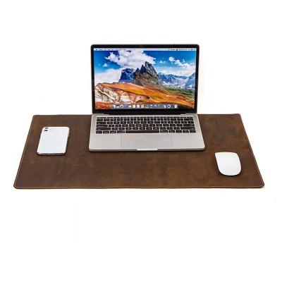 China Custom CHANGRONG Vintage Large Brown Leather Desk Mat Mouse Pad for sale