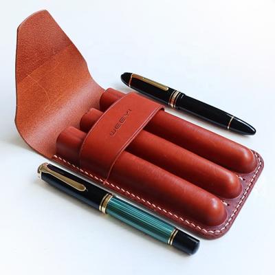 China Durable CHANGRONG Custom Personalized Engraved Luxury Leather Pen Box Case for sale