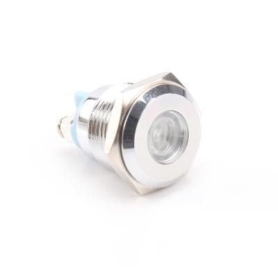 China Stainless Steel Meter 16mm Industrial Metal Signal Driver Lamp /led Indicator Light With White 24v 36v 110v Waterproof for sale