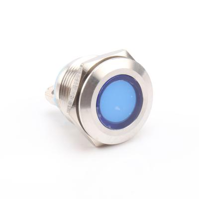 China Stainless Steel Meter 19mm Signal Pilot Lamp 3v 6v 12v 24v 36v 48v 110v 220v Led Blue Indicator Light With 150mm Wire for sale