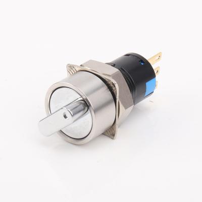 China Control 16mm 2 Position Metal Rotary Switch Knob Industrial Waterproof Switch for sale