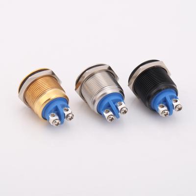 China Industrial Hot Sale 19mm Ball Control Metal Round Ceramic Push Button Switch for sale