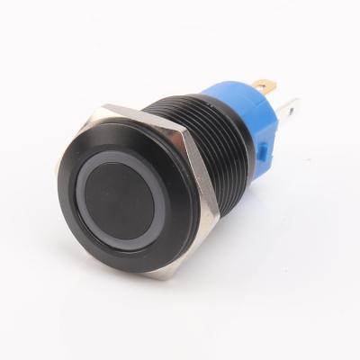 China Industrial High Key Momentary Waterproof Reset Button Switch Metal Feet Welding Push Button Colorful Control 16mm Button for sale