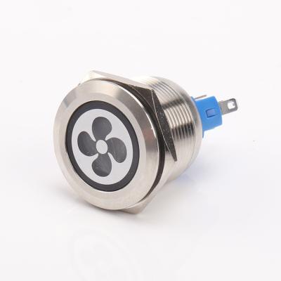 China Industrial control 22mm momentary or metal push button switch fan latching symbol customized with led ring for sale