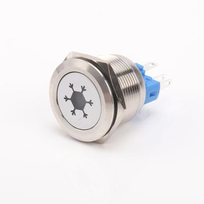 China Industrial Control 22mm Refrigeration Symbol Customized Switch Metal 1no+1nc Led Push Button Switch for sale