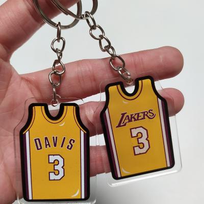 China Eco-Friendly NBA James Kobe Bryant Owen Curry And Other Basketball Stars Acrylic Dangle Tank Top Acrylic Key Chain for sale