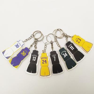 China Eco-Friendly Basketball Star Long Tank Top KOBE JAMES Pendant Curry And Other Star Acrylic Key Pendant Chain for sale