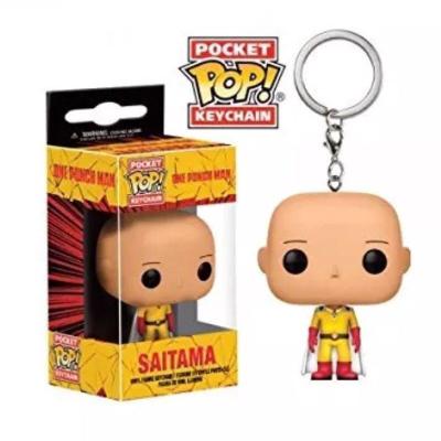 China Fashional Souvenir Gifts Deflate Pop One Punch Man PVC Pocket Key Chain 4cm Saitama Movie Action Number for sale