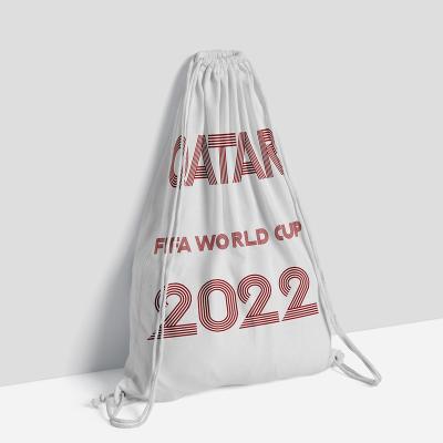 China Waterproof 2022 World Cup Qatar Football Fan Cheer Bag Oxford Stray Oxford Shoulders Bag Mistaked Drawstring Bag for sale