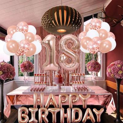 China Gift Toy 18 20 30 40 50 Years Old Rain Sequin Tissue Paper Scraps Happy Birthday Balloon Set Adult Ceremony Birthday Party Decoration for sale