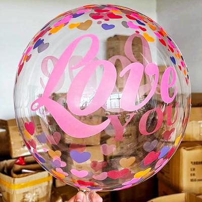 China 20 Inch Brithday Decor /WeedingParty/Helium Birthday Party Wedding Stage Layout Birthday BALLOON BOBO Balloon Gifts Transparent Printing Decoration Kids for sale