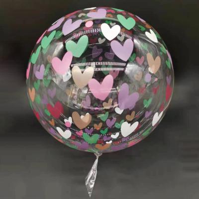 China Brithday /WeedingParty Decor/Gifts 20 Inch Color Printed Transparent Bobo Party Birthday Decoration Ball Stretch Free Color Bobo Balloon for sale