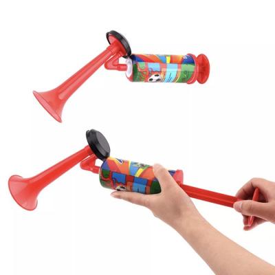 China Custom Plastic Soccer Fan Horn Air Party Sound Maker Hand Pump Football Cheering Plastic Kick Horns for sale