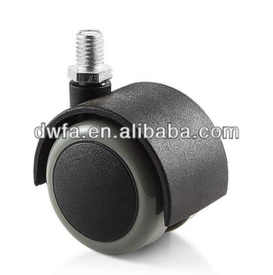 China Hooded PU+Nylon Furniture Swivel Caster DUA Caster Wheel DWG-F004 for sale