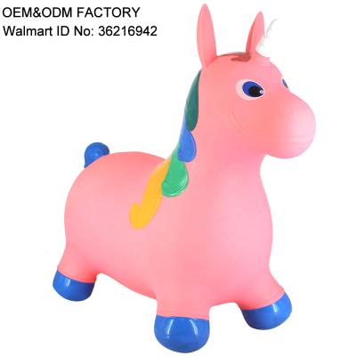 China PVC Safe Plastic Animals Bouncing Unicorn Gym Balance Toys for sale