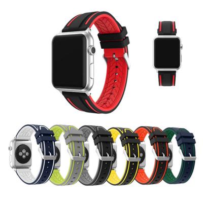 China Rubber For Apple Watch Band I Watch Strap Silicone 1/4/3/2/5/6 38 /42/40/44mm Sports Strap for sale