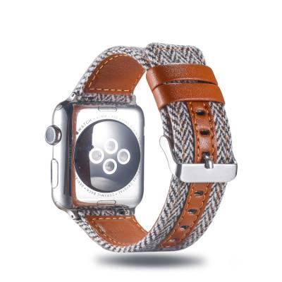 China Watch Band Buckle 44mm 40mm Leather Strap Nylon Strap For Apple Watch 3 4 5 6 Series for sale