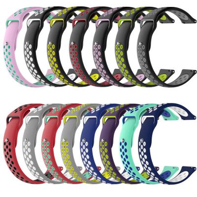 China High Quality Double Rubber Hot Sale Color Silicone Rubber Strap Wristwatch Band For Sport 20mm 22mm Gear for sale