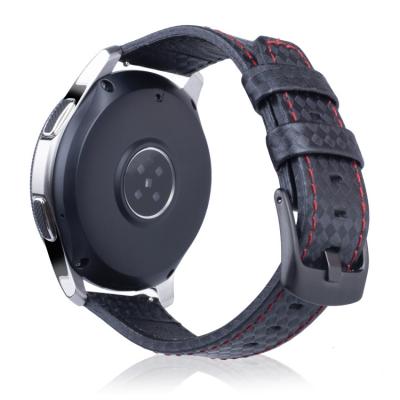 China Quick Release Carbon Fiber Leather Band Watch Strap Leather Belt For Galaxy Watch / Gear S3 for sale