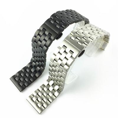 China 20mm 22mm custom t issot quickster watch strap stainless steel metal watch band with butterfly buckle for sale