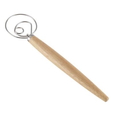 China Sustainable Wooden Handle Danish Dough Beater For Bread Baking SW-BA165 for sale