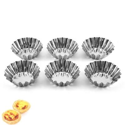 China Viable Mold Stainless Steel Egg Tart Mold Baking Set 6pcs SW-BS150D for sale