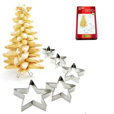 China Sustainable 3D Christmas Tree Cookie Decorating Mold Set 9pcs SW-BS160D for sale