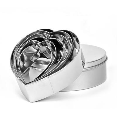 China Viable Heart Shaped Stainless Steel Cookie Cutter Set 6pcs SW-BS155D for sale