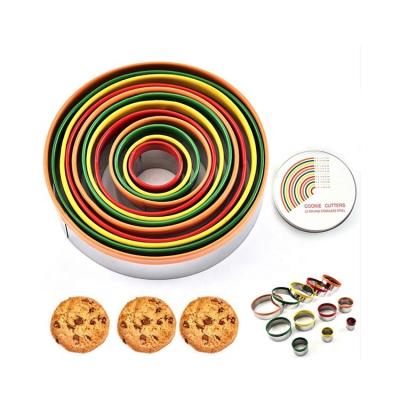 China Viable Colorful Cookie Cutter Set 12pcs For Dough Pastry Cookies SW-BS154C for sale