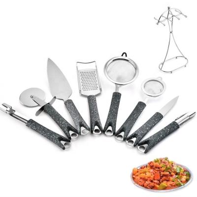 China Sustainable Stainless Steel Kitchen Accessories Instrument Set With 9pcs Rack SW-CT293 for sale